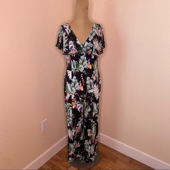 Est 1946 Black Floral Jumpsuit Medium - Picture 1 of 12